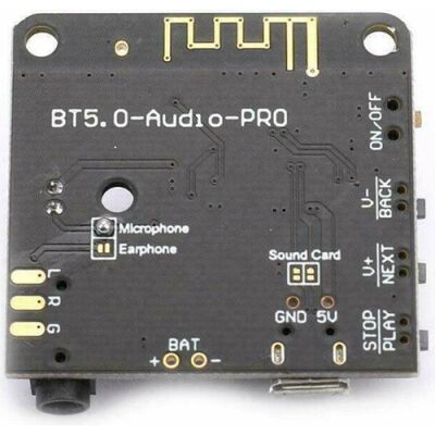 BT5.0 PRO Bluetooth Ses Alıcı Kartı Bluetooth 5.0 MP3 Modülü PRO (Mikrofonlu) - 2